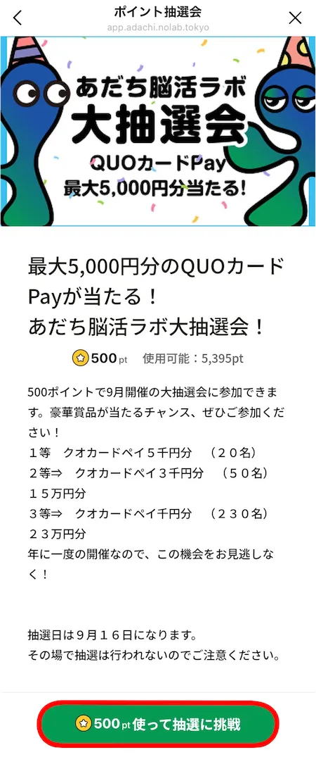 大抽選会の説明